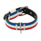 Collier Cuir Bleu Blanc Rouge GUN