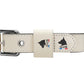 GUN White Leather Collar