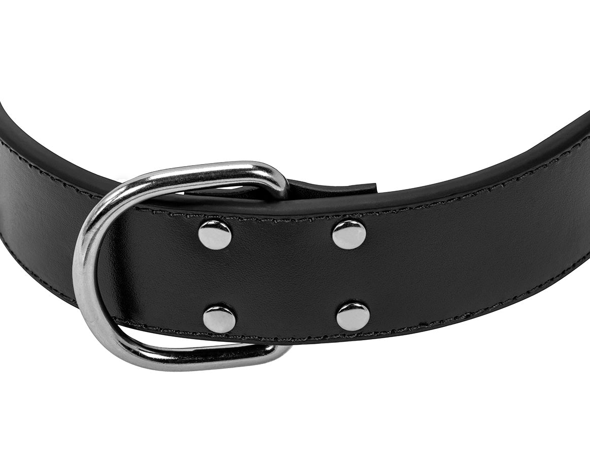 Large black leather dog collar GUN La M thode Gun