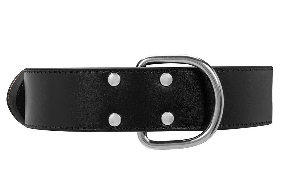 GUN Black Leather Collar - BIG